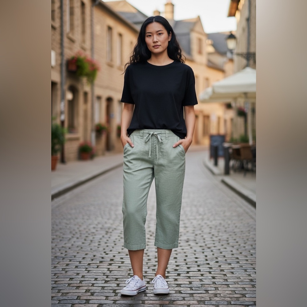 Patagonia Khaki Capris with Adjustable Waistband, Front & Back Pockets - Picture 7 of 9
